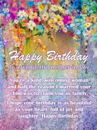 Happy Birthday Wishes For A Wonderful Lady Watercolor Flowers Happy Birthday Card For Mother In Law Birthday Greeting Cards By Davia Birthday Cards For Mother Birthday Wishes For Mother Happy Birthday Wishes