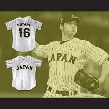 About 388 results (0.42 seconds). Shohei Ohtani 16 Japan Samurai White Pinstriped Baseball Jersey Boriz