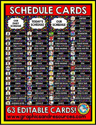 Are You Looking For Attractive And Editable Schedule Cards For Your Class Look No Further This Schedule Cards Daily Schedule Cards Back To School Activities