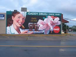 Okay Not Vintage But Still A Beautiful Mural On The Side Of Gaddy Drug Muskogee Ok Muskogee Old Signs Advertising Signs