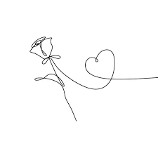 Continuous Line Drawing Of Rose Petal Vector Illustration Minimalist Design Roses Clipart Stylized Outline Png And Vector With Transparent Background For Fre Continuous Line Drawing Rose Sketch Abstract Line Art