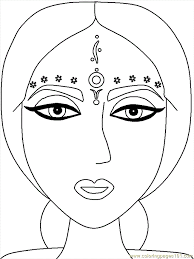 Indian Lady S Face Coloring Pages Color Printable Coloring Pages