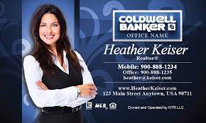 With colour tech marketing inc. Coldwell Banker Business Card Blue With Elegant Swirls Design 104101