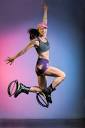 Woman Exercising and Jumping with Kangoo Jumps Shoes Stock Photo ...