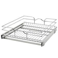 Rev A Shelf 5wb1 1820cr 1 18 Inch X 20 Inch Single Wire Basket Pull Out Shelf Storage Organizer For Kitchen Base Cabinets Silver Target