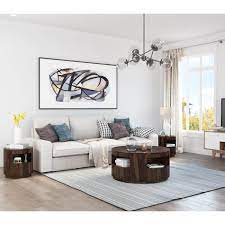 Table sets coffee, console, sofa & end tables : Ladonia Rustic Contemporary 3 Piece Round Coffee Table Set