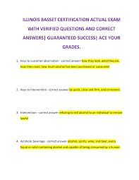 Illinois Basset Certification Exam: Practice Questions and Answers | Exams  Nursing | Docsity