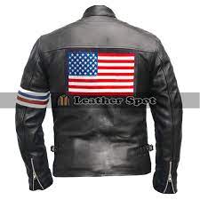 Easy Rider Peter Fonda American Flag Biker Leather Jacket Lm Jackets Leather Jacket Men Real Leather Jacket Leather Jacket