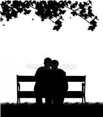 Black And White Bench Clipart Lovely Retired Elderly Couple Sitting On Bench In Garden Or Yard One In The Series Of Similar Images Silhouette Colores Web Pinturas Bodas De Oro
