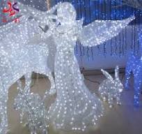 17 Years Factory High Quality 3D LED Model Solar String Street Christmas Decorative Trumpet Angel Figurines Motifs Light