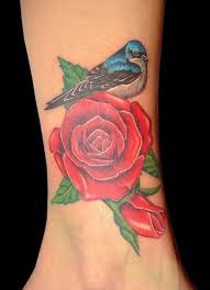 Blue Bird And Rose Tattoo Malcomson Shoulder Tattoo Ideas By Calvin Thornton Rose Tattoos Rose Tattoo Design Tattoo Designs