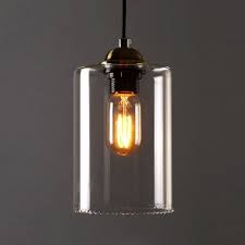 1 Light Led Mini Pendant Light With Cylindrical Shade In Clear Glass Beautifulhalo Com