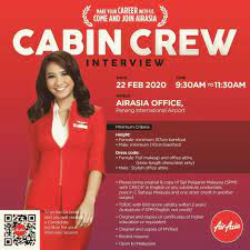 Successful applicants will be assigned in various air asia hubs. Fly Gosh Air Asia Cabin Crew Recruitment Penang