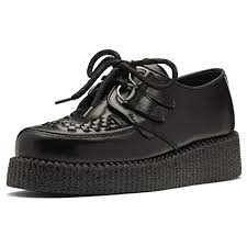 Womens Underground Black Leather Wulfrun Creepers Uk 3