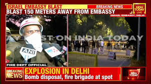 A crude bomb went off near the embassy of israel on dr apj abdul kalam road on friday evening, shattering windscreens of three cars on the road during investigation, a team of delhi police also found a letter addressed to embassy officials in an envelope. Blast Near Israeli Embassy In Delhi Fire Department Official Speaks From Protest Site Youtube