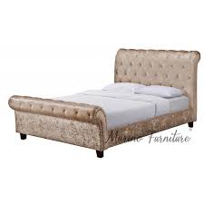 Pick out a colour to perfectly match the rest of your bedroom decor or make a statement with a bold headboard or footboard. Celine Crushed Velvet Gold Double Or Kingsize Bed