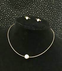 Vintage Solitary Faux Diamond Necklace Pierced Earrings Set Etsy Faux Diamonds Earring Set Earings Piercings