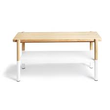 Umbra 32 56 Lbs 18 25 In X 14 50 In X 39 In White Natural Wooden Storage Indoor Bench 320800 668 Rona