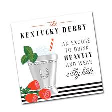 Wear Silly Hats Kentucky Derby Beverage Napkin In 2020 Beverage Napkins Funny Cocktail Napkins Silly Hats