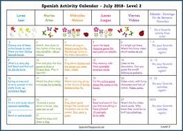 July 2108 Interactive Links To Free Music Reading Video Art And Games Spanish For Kids On A Summer Activity Cal Learning Spanish Spanish Activities Spanish