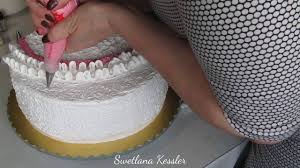 как украсить торт на 1 годик в домашних условиях Oformlenie Torta Belkovo Zavarnym Kremom Youtube How To Make Cake Cake Cake Youtube