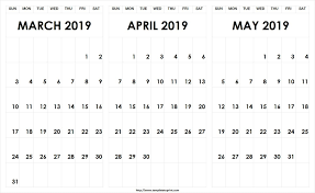March April May 2019 Calendar Pdf March April May 2019calendars Calendar Template Marketing Calendar Template Calendar Word