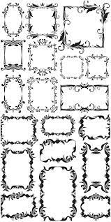Set Of Vector Vintage Decorative Frames With Place For Text Or Your Picture And Photo Free Download Ai Ep Frame Decor Frame Vector Wood Burning Patterns