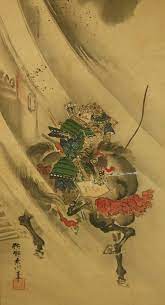 狩野素川章信 渡辺綱羅生門之図 掛軸 hanging scroll 浮世絵 掛軸 書画 骨董 古美術品の販売 鑑定 買取 古美術品 羅生門 美術品
