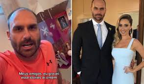 Escorregou mesmo? Eduardo Bolsonaro fala sobre polêmica com ‘troca’ do nome  da esposa