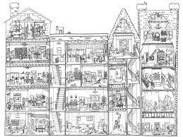 House coloring pages ideas for children. Maps Cutaways Carden Illustration Coloring Pages Building Drawing Coloring Pictures