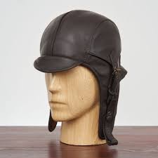 BERGEN Genuine Leather Aviator Cap Winter Pilot Hat With Polar Fleece  Lining Trapper Ushanka Earflap Bomber Cabrio Motorcycle Vintage BROWN