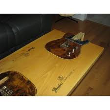 A coffee table, also called a cocktail table, is a style of long, low table which is designed to be placed in front of a sofa, to support beverages (hence the name), magazines, feet, books (especially coffee table books), and other. Anyone For A New Tele Guitar Table The Canadian Guitar Forum