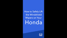 How to use Honda Wiper Maintenance Mode - YouTube