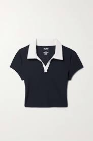 SPLITS59 Cropped stretch-jersey polo shirt | NET-A-PORTER