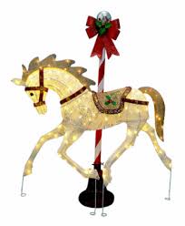 Christmas decoration traditional and modern. Holiday Wonderland Christmas Decoration Lighted Carousel Horse 60 In Wilco Farm Stores