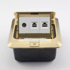 Click To Buy Multi Function Bronze Pop Up Floor Box Kit Tv Port Network Lan Rj45 Rj11 Telephone Phone Socket Panel Ground Floor Boxes Receptacles Sockets