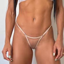 Calcinha Fio Dental Triângulo com Muita Transparência Canela