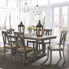 Lindsey Farm Transitional Two Toned 7 Piece Trestle Table Set By Vendor 5349 Solid Wood Dining Set Liberty Furniture Dining Room Table Set