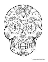 They are all free to print, and the kids will love coloring them in. Free Printable Sugar Skull Coloring Pages For Adults Or Kids Dia De Los Muertos Skull Coloring Pages Skull Template Sugar Skull Drawing