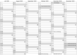 Kalender 2020 2 Halfte