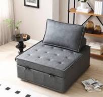 Sofá-cama, cadeira preguiçosa multifuncional de couro ...