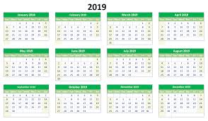 2019 Excel Calendar Printable Calendar Printables Excel Calendar Calendar 2019 Printable