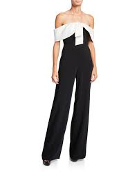 gaggi colorblock off the shoulder jumpsuit