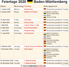 Hier finden sie alle feiertage deutschland im april der jahre 2021 , 2022 , 2023 sowohl in listenform mit dem jeweiligen datum als auch in der monatskalenderansicht. Feiertage Baden Wurttemberg 2021 2022 2023