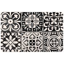 Black And White Moroccan Tiles Foflor Ceramic Tile 23 X 36 Kitchen Mat In Black White Kitchen Mat Ceramic Tiles White Kitchen Tiles