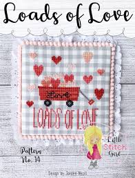 Valentine's day patterns online at embroidery.com. Little Stitch Girl Loads Of Love Valentines Cross Stitch Pattern 123stitch