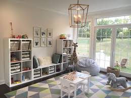 Playroom Toddler Room Baby Animals Blue Gray White Gold Ikea Kallax Toy Storage Land Of Nod World Market Kids Playroom Toddler Rooms Playroom Design