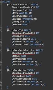Error Declaring Multiple Table Variables In Sql Stack Overflow
