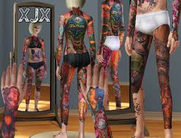 Want your sims to get some nice ink? Mod The Sims Oldschool Newschool Full Body Suit Tattoo