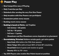 A maximum of three matches can be played daily, and the rankings reset each season power play matchmaking is based on your current points in the power play season (not trophies). Everything About Power Play Brawlstars